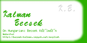 kalman becsek business card